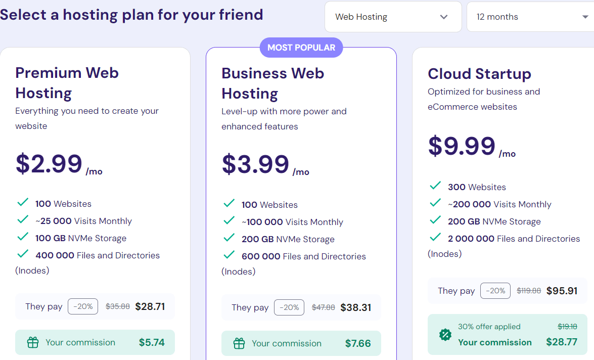 Hostinger web hosting 20% discount offer